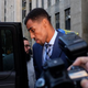 Atlanta Hawks forward Thabo Sefolosha leaves a courthouse in New York City after attending his trial Oct. 7, 2015. Sefolosha was charged with resisting arrest and other crimes during a confrontation with police officers outside a trendy Manhattan nightclub in April 2015.
JEWEL SAMAD/AFP/Getty Images